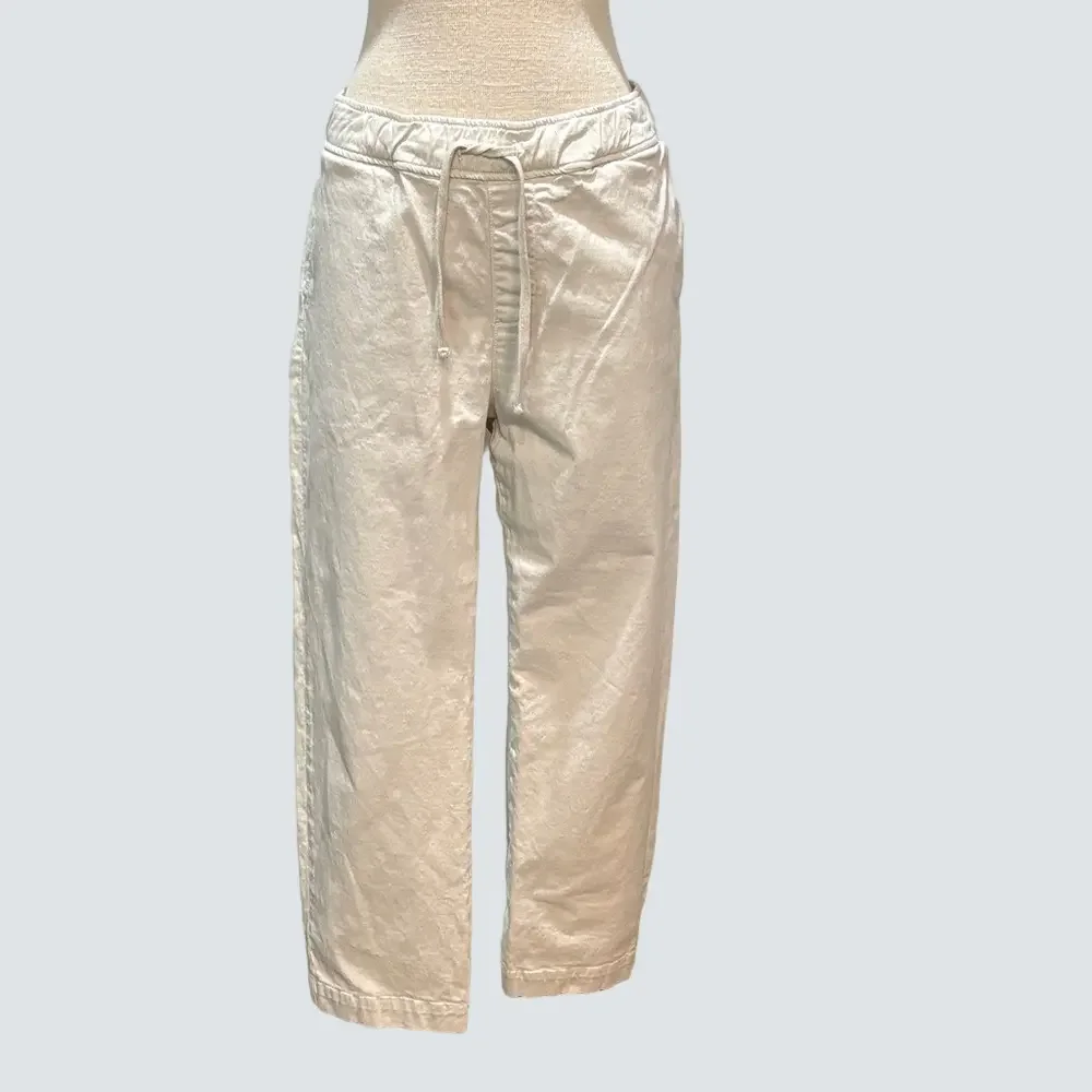 American giant sz L tan cotton elastic waist pull in pants